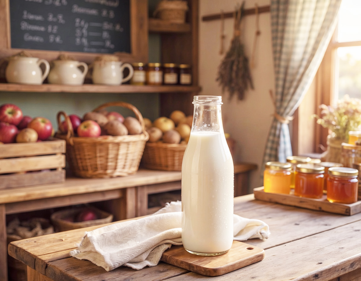 Gemütlicher Hofladen mit frischer Kuhmilch